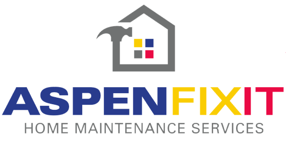 Logo of Aspen Maintenance, a home maintenance services company, with a stylized house graphic.