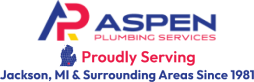 Logo of aspen one hour heating & air conditioning, indicating service in jackson, mi, and surrounding areas since 1981.